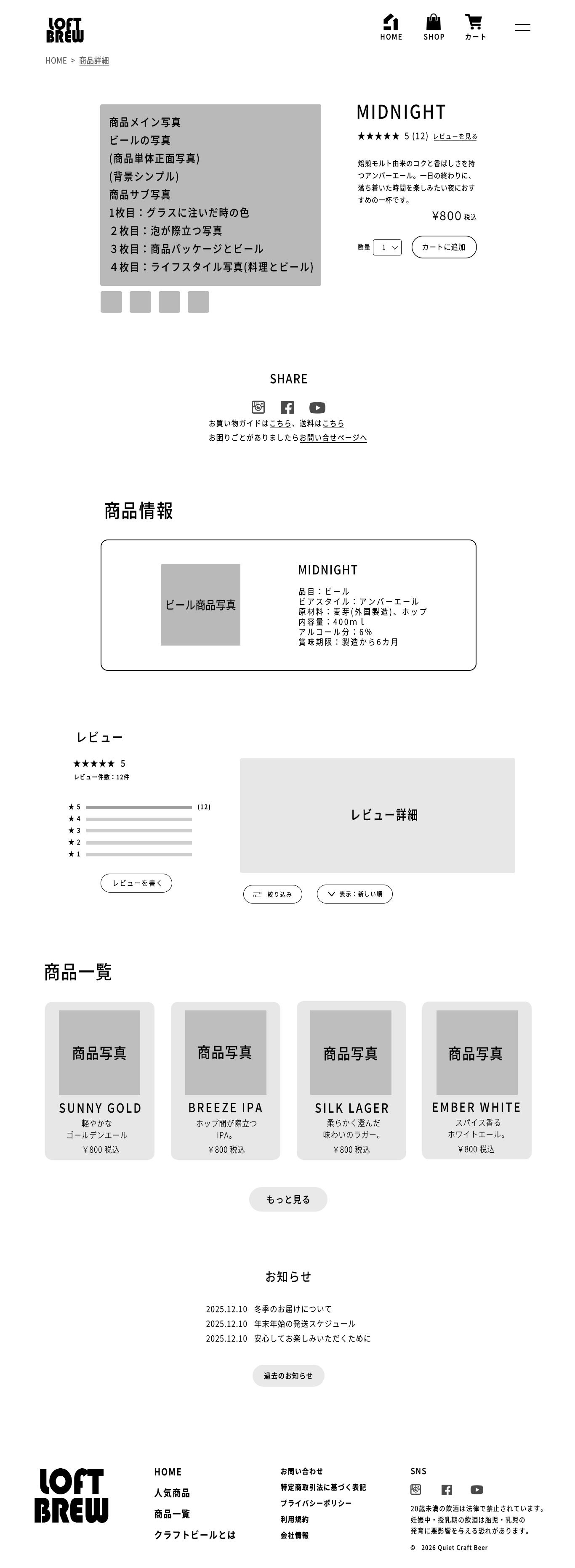 商品詳細ワイヤーフレーム