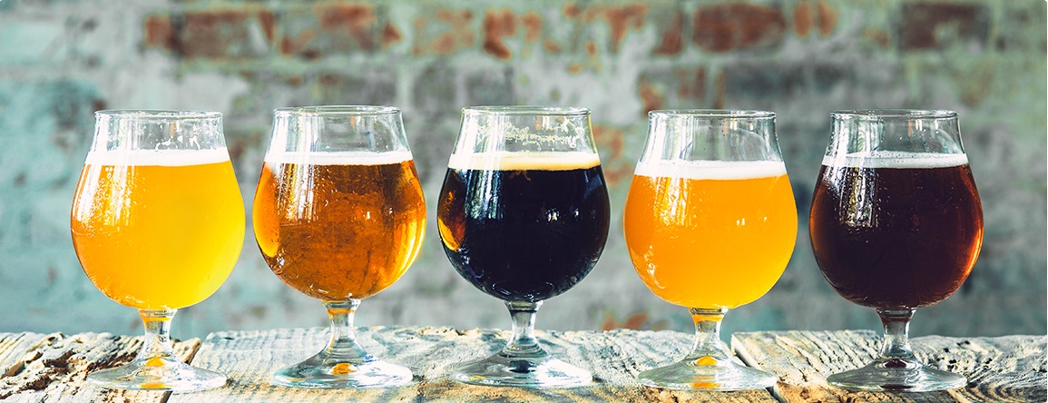 LOFT BREWのクラフトビール各種類が並んでいる画像